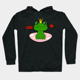 Frog with heart for Valentine's Day, for lovers, for children, for girls Hoodie